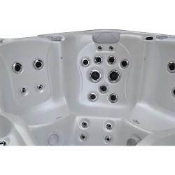 JACUZZI OGRODOWE WANNA SPA567 BIAŁA PERŁA OBUDOWA BRĄZOWA 220x220 CM