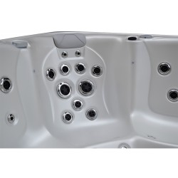 JACUZZI OGRODOWE WANNA SPA567 BIAŁA PERŁA OBUDOWA BRĄZOWA 220x220 CM