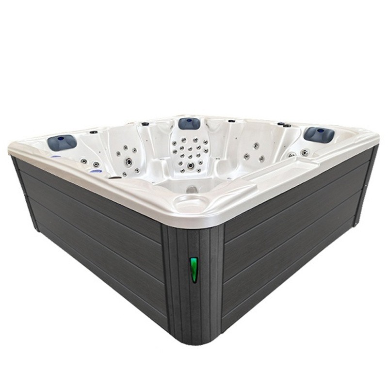JACUZZI OGRODOWE WANNA SPA702 BIAŁA PERŁA OBUDOWA CIEMNO-SZARE DREWNO 230x230 CM JACUZZI OGRODOWE WANNA SPA702 BIAŁA PERŁA OBUDOWA CIEMNO-SZARE DREWNO 230x230 CM