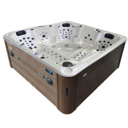 JACUZZI OGRODOWE WANNA SPA702 BIAŁA PERŁA OBUDOWA KAWA 230x230 CM