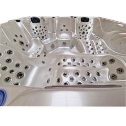 JACUZZI OGRODOWE WANNA SPA702 BIAŁA PERŁA OBUDOWA KAWA 230x230 CM