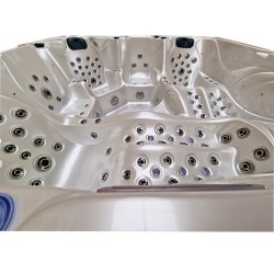 JACUZZI OGRODOWE WANNA SPA702 BIAŁA PERŁA OBUDOWA KAWA 230x230 CM
