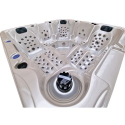 JACUZZI OGRODOWE WANNA SPA702 BIAŁA PERŁA OBUDOWA SZARA 230x230 CM