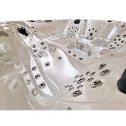 JACUZZI OGRODOWE WANNA SPA702 BIAŁA PERŁA OBUDOWA SZARA 230x230 CM
