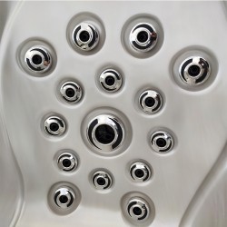 JACUZZI OGRODOWE WANNA SPA702 CAPPUCCINO OBUDOWA ANTRACYT 230x230 CM