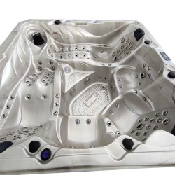 JACUZZI OGRODOWE WANNA SPA702 CAPPUCCINO OBUDOWA ANTRACYT 230x230 CM