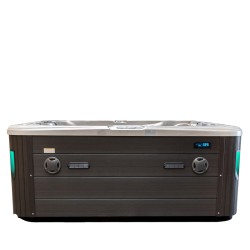 JACUZZI OGRODOWE WANNA SPA702 CAPPUCCINO OBUDOWA CIEMNO-SZARE DREWNO 230x230 CM