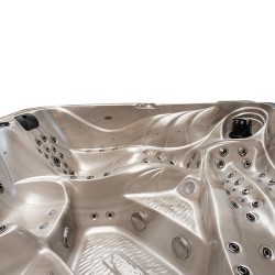 JACUZZI OGRODOWE WANNA SPA702 CAPPUCCINO OBUDOWA CIEMNO-SZARE DREWNO 230x230 CM