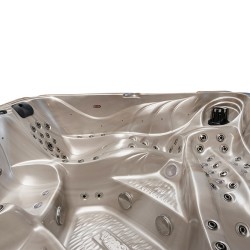 JACUZZI OGRODOWE WANNA SPA702 CAPPUCCINO OBUDOWA CIEMNO-SZARE DREWNO 230x230 CM
