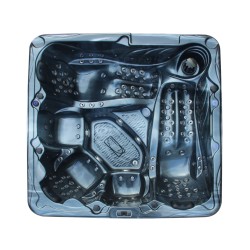 JACUZZI OGRODOWE WANNA SPA702 CZARNA FALA OBUDOWA ANTRACYT 230x230 CM