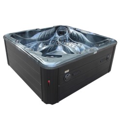 JACUZZI OGRODOWE WANNA SPA702 CZARNA FALA OBUDOWA ANTRACYT 230x230 CM