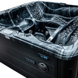 JACUZZI OGRODOWE WANNA SPA702 CZARNA FALA OBUDOWA ANTRACYT 230x230 CM