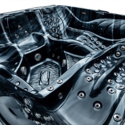 JACUZZI OGRODOWE WANNA SPA702 CZARNA FALA OBUDOWA ANTRACYT 230x230 CM