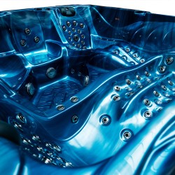 JACUZZI OGRODOWE WANNA SPA702 NIEBIESKA FALA OCEANU OBUDOWA KAWA 230x230 CM