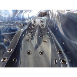 JACUZZI OGRODOWE WANNA SPA702 NIEBIESKA FALA OCEANU OBUDOWA KAWA 230x230 CM
