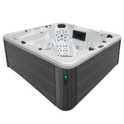 JACUZZI OGRODOWE WANNA SPA703A BIAŁA PERŁA OBUDOWA KAWA 230x230 CM