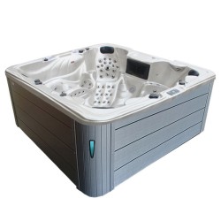 JACUZZI OGRODOWE WANNA SPA703A BIAŁA PERŁA OBUDOWA SZARA 230x230 CM