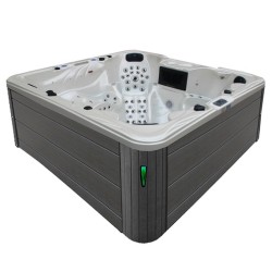 JACUZZI OGRODOWE WANNA SPA703A CAPPUCCINO OBUDOWA CIEMNO-SZARE DREWNO 230x230 CM