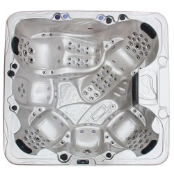 JACUZZI OGRODOWE WANNA SPA703A	CAPPUCCINO OBUDOWA CIEMNO-SZARE DREWNO 230x230 CM