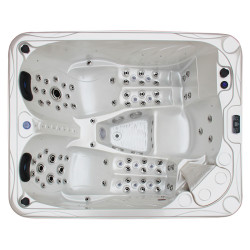 JACUZZI OGRODOWE WANNA SPA705 BIAŁA PERŁA OBUDOWA ANTRACYT 210x170 CM
