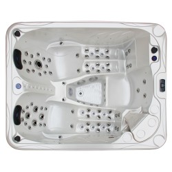 JACUZZI OGRODOWE WANNA SPA705 BIAŁA PERŁA OBUDOWA ANTRACYT 210x170 CM