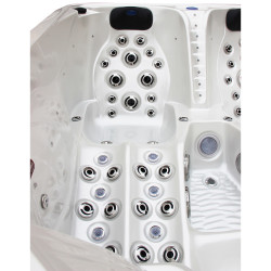 JACUZZI OGRODOWE WANNA SPA705 BIAŁA PERŁA OBUDOWA ANTRACYT 210x170 CM