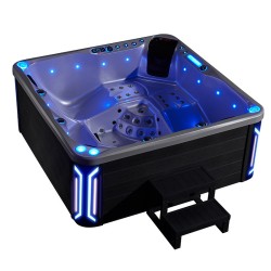 JACUZZI OGRODOWE WANNA SPA741 BIAŁA PERŁA OBUDOWA ANTRACYT 200x200 CM