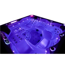 JACUZZI OGRODOWE WANNA SPA741 BIAŁA PERŁA OBUDOWA ANTRACYT 200x200 CM