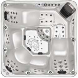 JACUZZI OGRODOWE WANNA SPA741 BIAŁA PERŁA OBUDOWA KAWA 200x200 CM