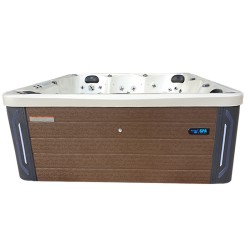 JACUZZI OGRODOWE WANNA SPA741 BIAŁA PERŁA OBUDOWA KAWA 200x200 CM