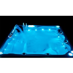 JACUZZI OGRODOWE WANNA SPA741 BIAŁA PERŁA OBUDOWA SZARA 200x200 CM