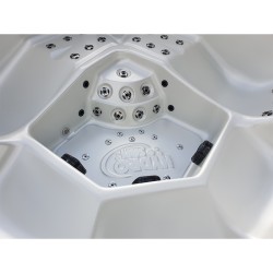 JACUZZI OGRODOWE WANNA SPA741 BIAŁA PERŁA OBUDOWA SZARA 200x200 CM