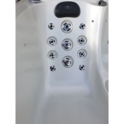 JACUZZI OGRODOWE WANNA SPA741 BIAŁA PERŁA OBUDOWA SZARA 200x200 CM