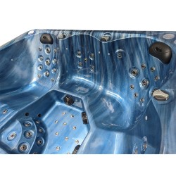 JACUZZI OGRODOWE WANNA SPA741 NIEBIESKA FALA OCEANU OBUDOWA SZARA 200x200 CM