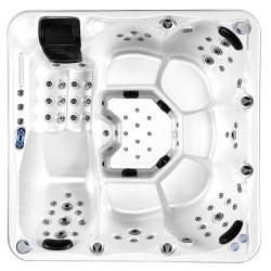 JACUZZI OGRODOWE WANNA SPA742 BIAŁA PERŁA OBUDOWA ANTRACYT 190x190 CM
