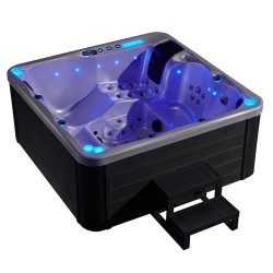 JACUZZI OGRODOWE WANNA SPA742 BIAŁA PERŁA OBUDOWA ANTRACYT 190x190 CM