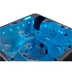 JACUZZI OGRODOWE WANNA SPA742 BIAŁA PERŁA OBUDOWA ANTRACYT 190x190 CM