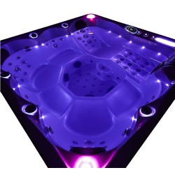 JACUZZI OGRODOWE WANNA SPA742 BIAŁA PERŁA OBUDOWA ANTRACYT 190x190 CM