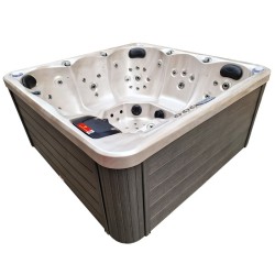 JACUZZI OGRODOWE WANNA SPA742 CAPPUCCINO OBUDOWA SZARA 190x190 CM