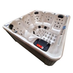 JACUZZI OGRODOWE WANNA SPA742 CAPPUCCINO OBUDOWA SZARA 190x190 CM