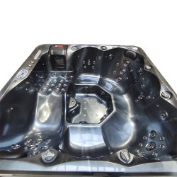 JACUZZI OGRODOWE WANNA SPA742 CZARNA FALA OCEANU OBUDOWA SZARA 190x190 CM