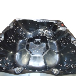 JACUZZI OGRODOWE WANNA SPA742 CZARNA FALA OCEANU OBUDOWA SZARA 190x190 CM