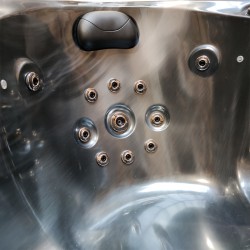 JACUZZI OGRODOWE WANNA SPA742 CZARNA FALA OCEANU OBUDOWA SZARA 190x190 CM