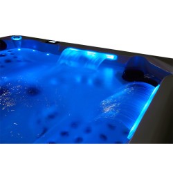 JACUZZI OGRODOWE WANNA SPA743 BIAŁA PERŁA OBUDOWA BRĄZOWA DESKA F21 220x220 CM