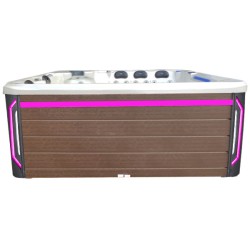 JACUZZI OGRODOWE WANNA SPA743 BIAŁA PERŁA OBUDOWA KAWA 220x220 CM