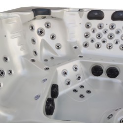 JACUZZI OGRODOWE WANNA SPA743 BIAŁA PERŁA OBUDOWA KAWA 220x220 CM
