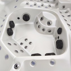 JACUZZI OGRODOWE WANNA SPA743 BIAŁA PERŁA OBUDOWA KAWA 220x220 CM
