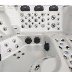 JACUZZI OGRODOWE WANNA SPA743 BIAŁA PERŁA OBUDOWA KAWA 220x220 CM