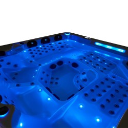 JACUZZI OGRODOWE WANNA SPA743 BIAŁA PERŁA OBUDOWA KAWA 220x220 CM