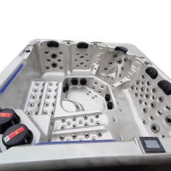 JACUZZI OGRODOWE WANNA SPA743 CAPPUCCINO OBUDOWA KAWA 220x220 CM